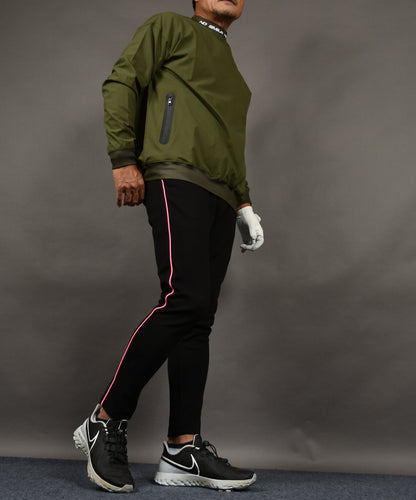 パイピングライン入りエアーポンチアンクル丈テーパードゴルフパンツ(CG-24020)