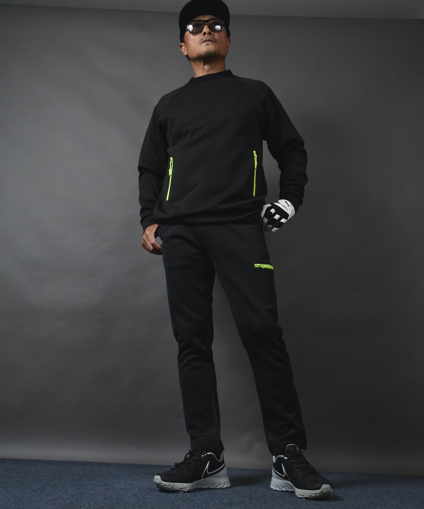 ポンチ素材プルオーバージャケットゴルフセットアップ(CG-SET503D)