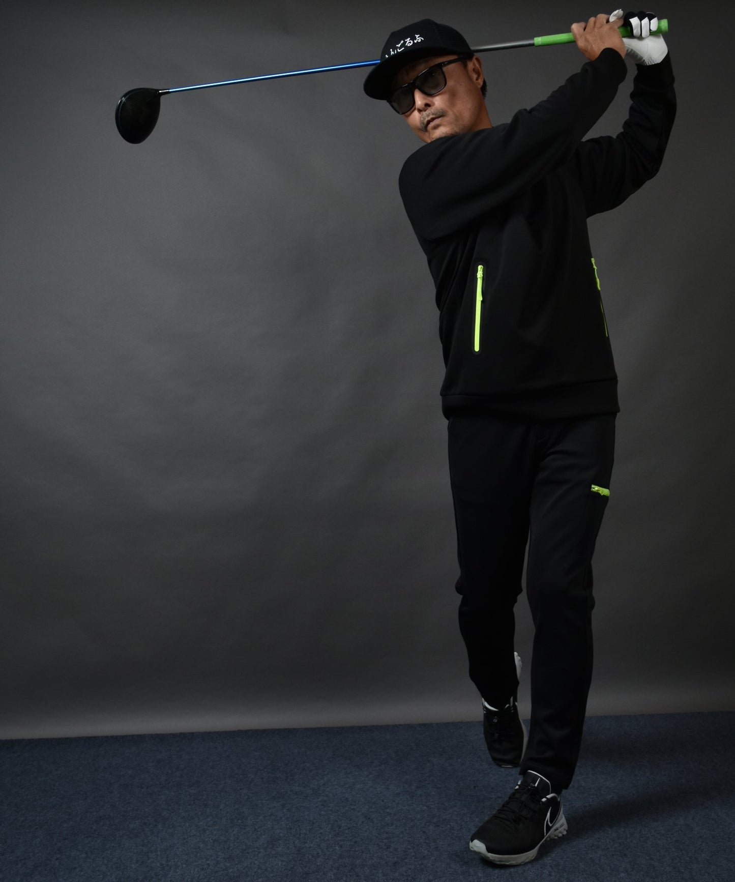 ポンチ素材プルオーバージャケットゴルフセットアップ(CG-SET503D)