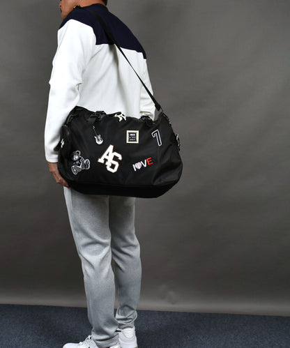 スーツケースに掛けられるワッペンデザインキャリーオン2WAYボストンバッグ(CG-AB51102)