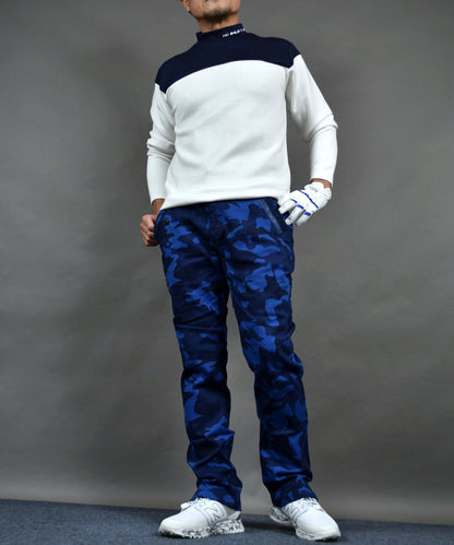 丈夫なカツラギストレッチ素材 美脚総柄ゴルフパンツ(CG-NF1702)