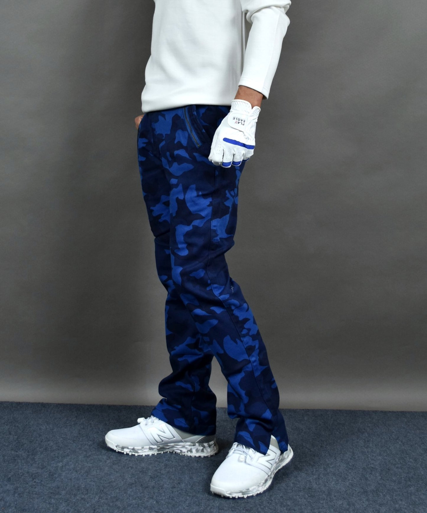 丈夫なカツラギストレッチ素材 美脚総柄ゴルフパンツ(CG-NF1702)