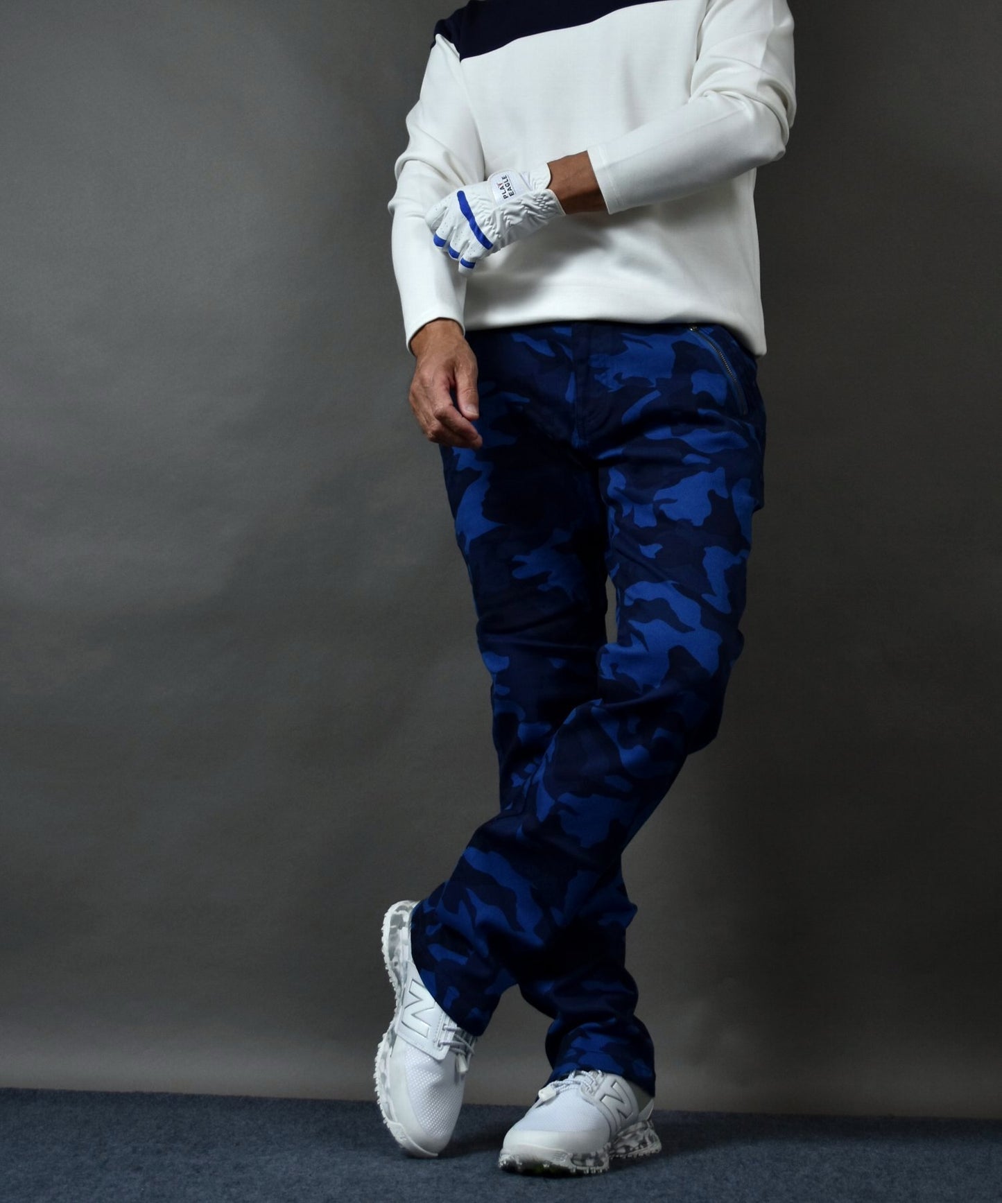 丈夫なカツラギストレッチ素材 美脚総柄ゴルフパンツ(CG-NF1702)