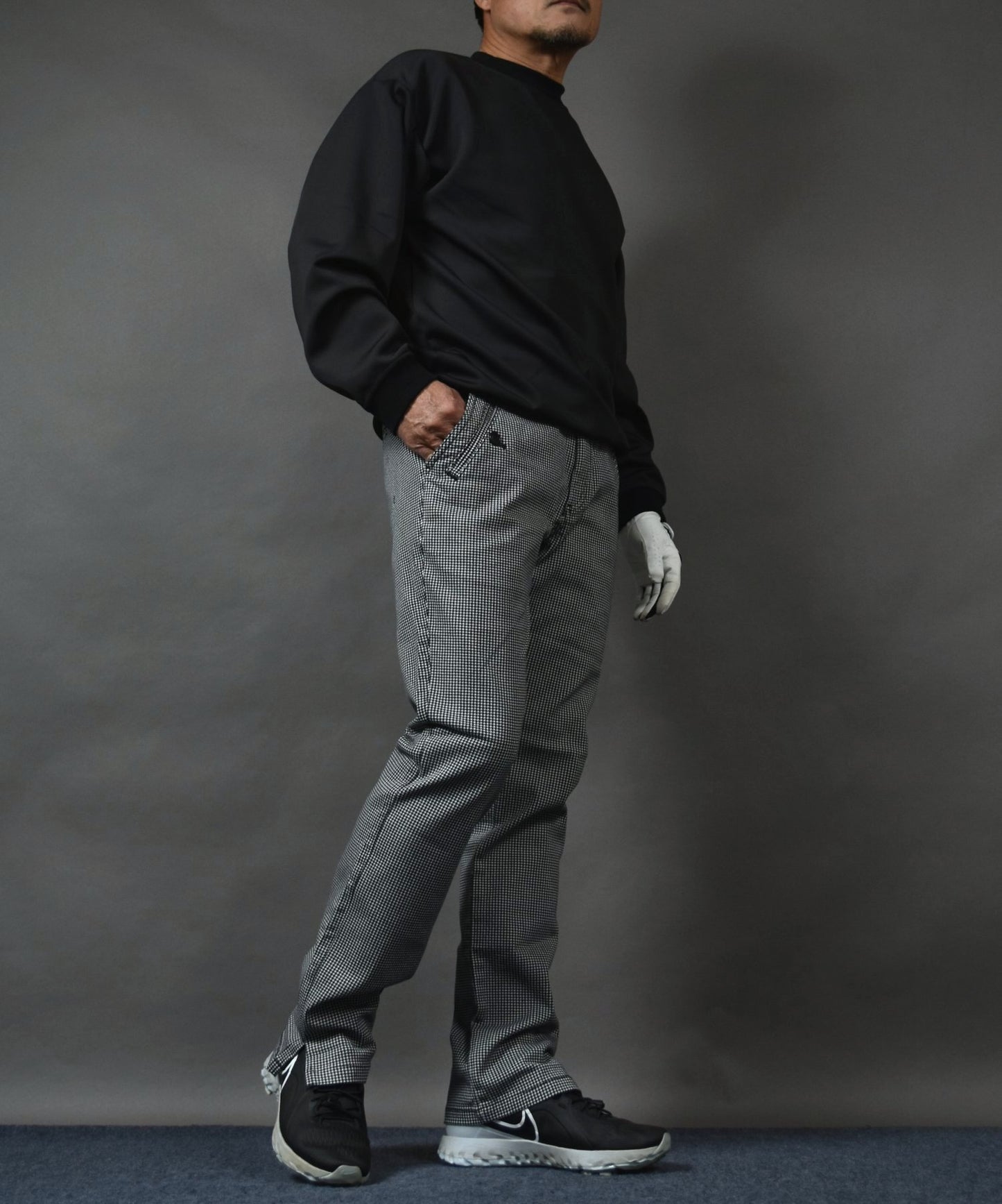 丈夫なカツラギストレッチ素材 美脚総柄ゴルフパンツ(CG-NF1702)