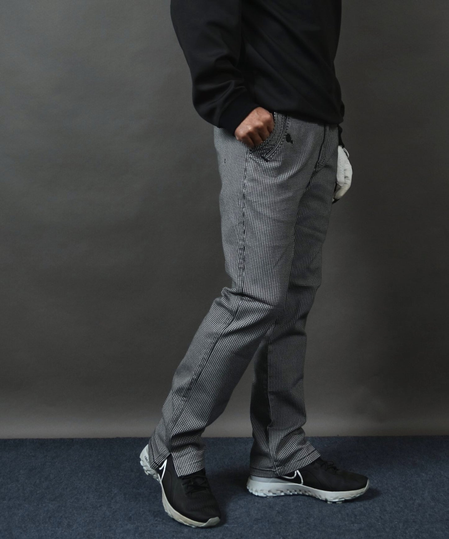 丈夫なカツラギストレッチ素材 美脚総柄ゴルフパンツ(CG-NF1702)