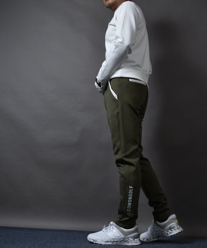 人気No1！新色カーキー入荷　ポンチ素材アンクル丈テーパードゴルフパンツ(CG-25010)