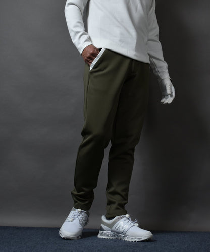 人気No1！新色カーキー入荷　ポンチ素材アンクル丈テーパードゴルフパンツ(CG-25010)