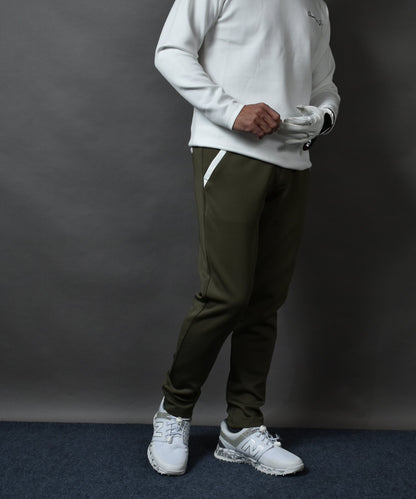 人気No1！新色カーキー入荷　ポンチ素材アンクル丈テーパードゴルフパンツ(CG-25010)