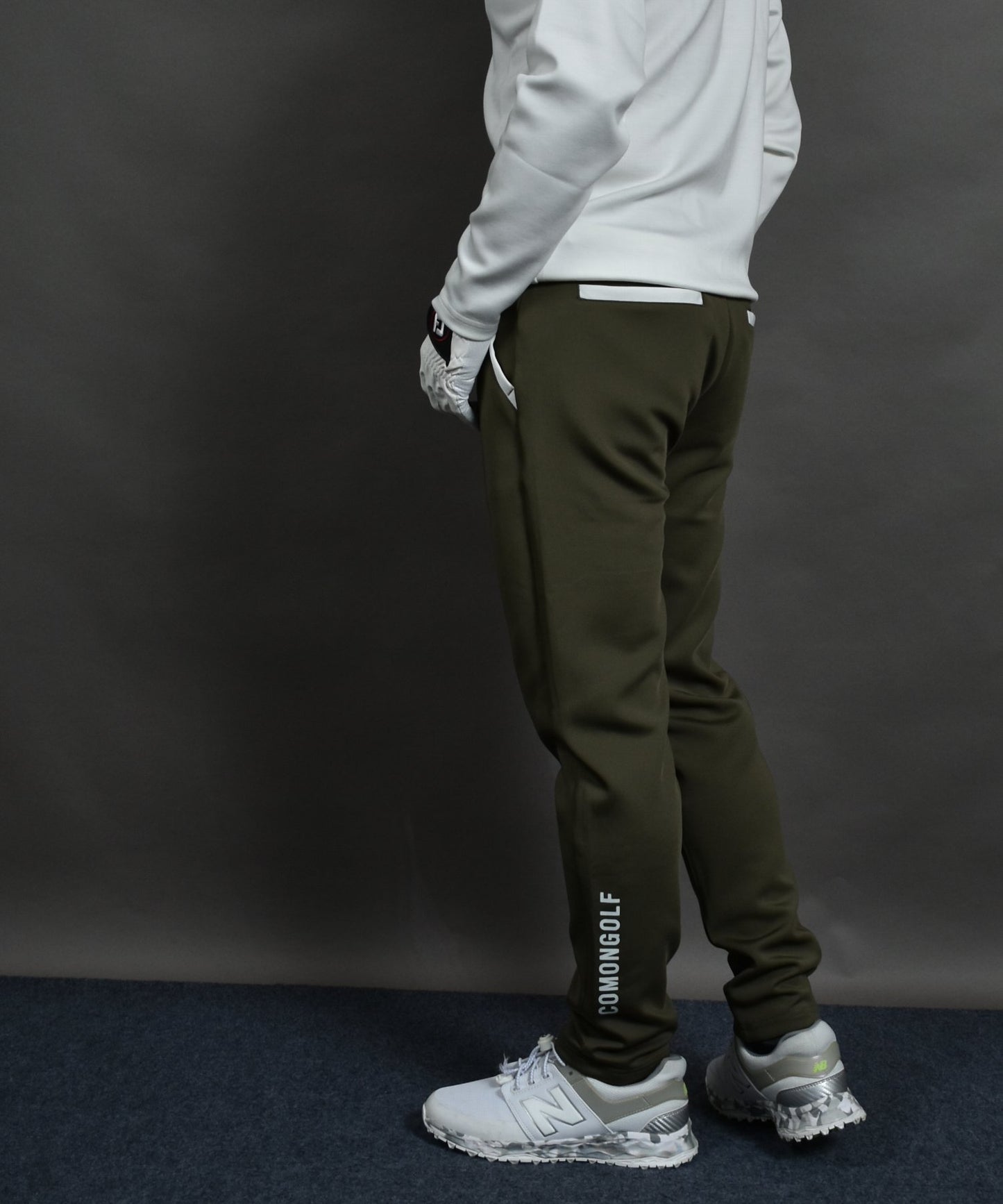 人気No1！新色カーキー入荷　ポンチ素材アンクル丈テーパードゴルフパンツ(CG-25010)