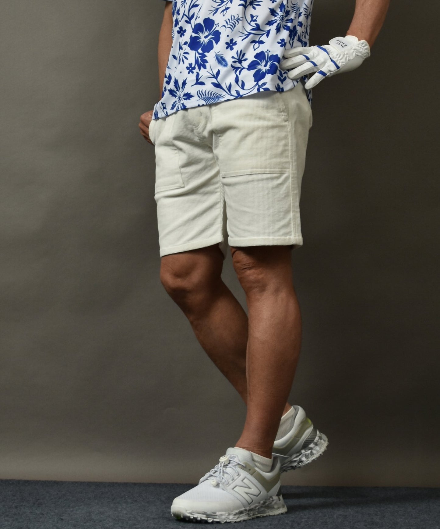 絶妙な膝上丈がカッコいい！ストレッチ コーデュロイゴルフショートパンツ(CG-S24001)