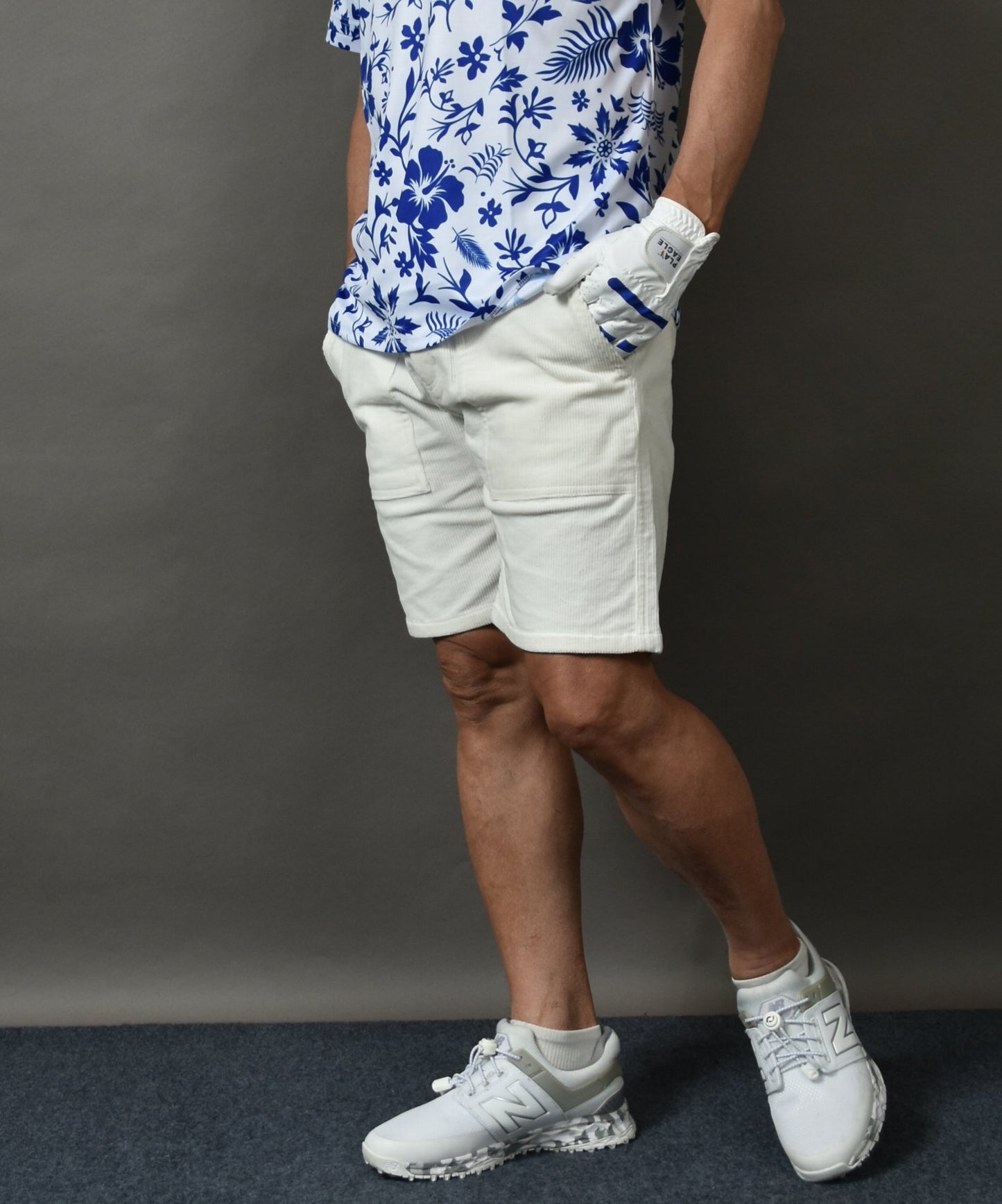 絶妙な膝上丈がカッコいい！ストレッチ コーデュロイゴルフショートパンツ(CG-S24001)