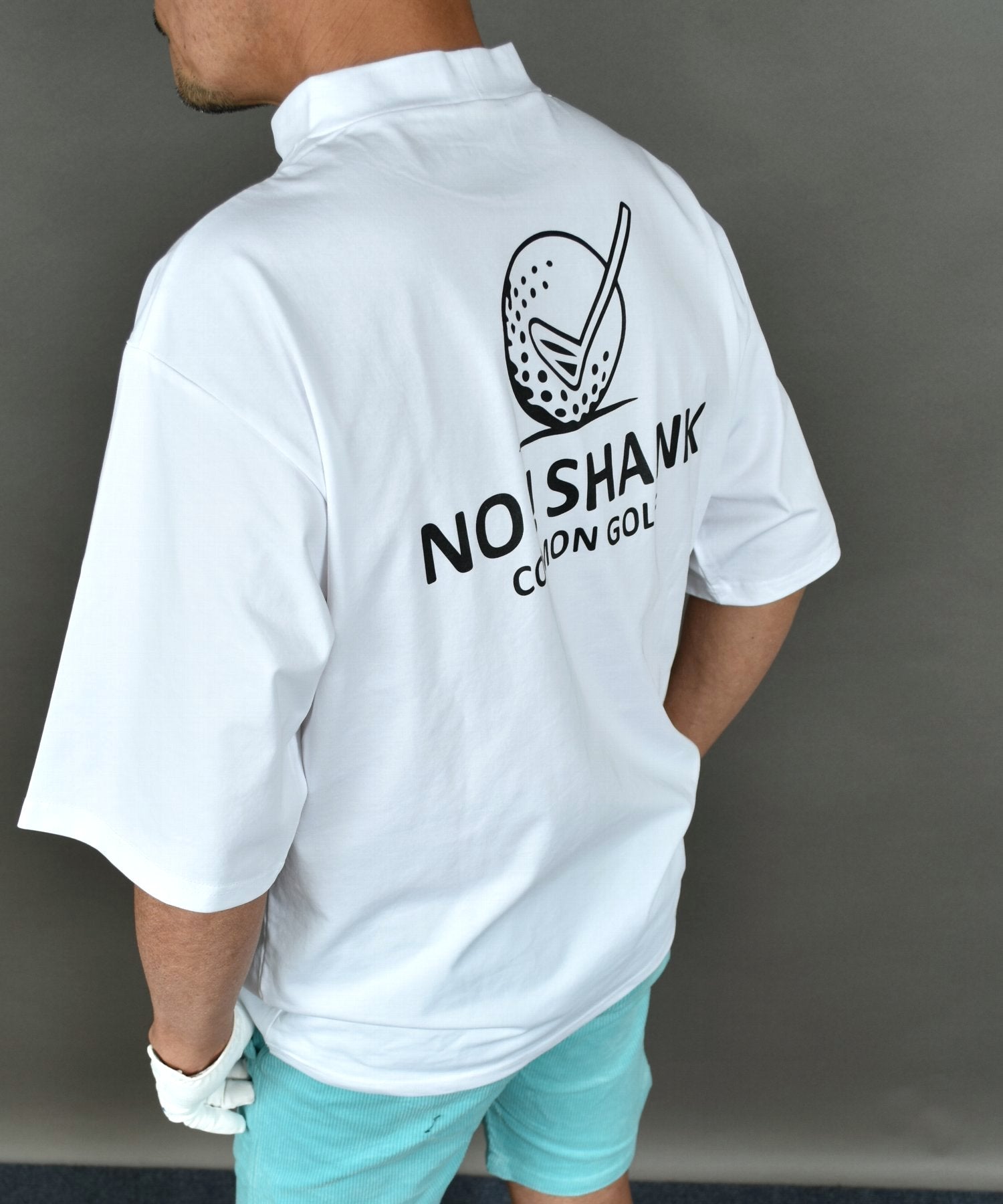 NO！SHANK BIGシルエット冷感プレーティング天竺モックネックシャツ