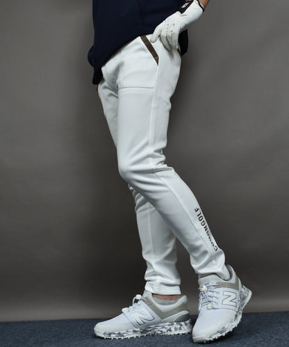 透けないホワイト！ポケットラインカラーリング　ポンチ素材テーパードパンツ（CG-26061）