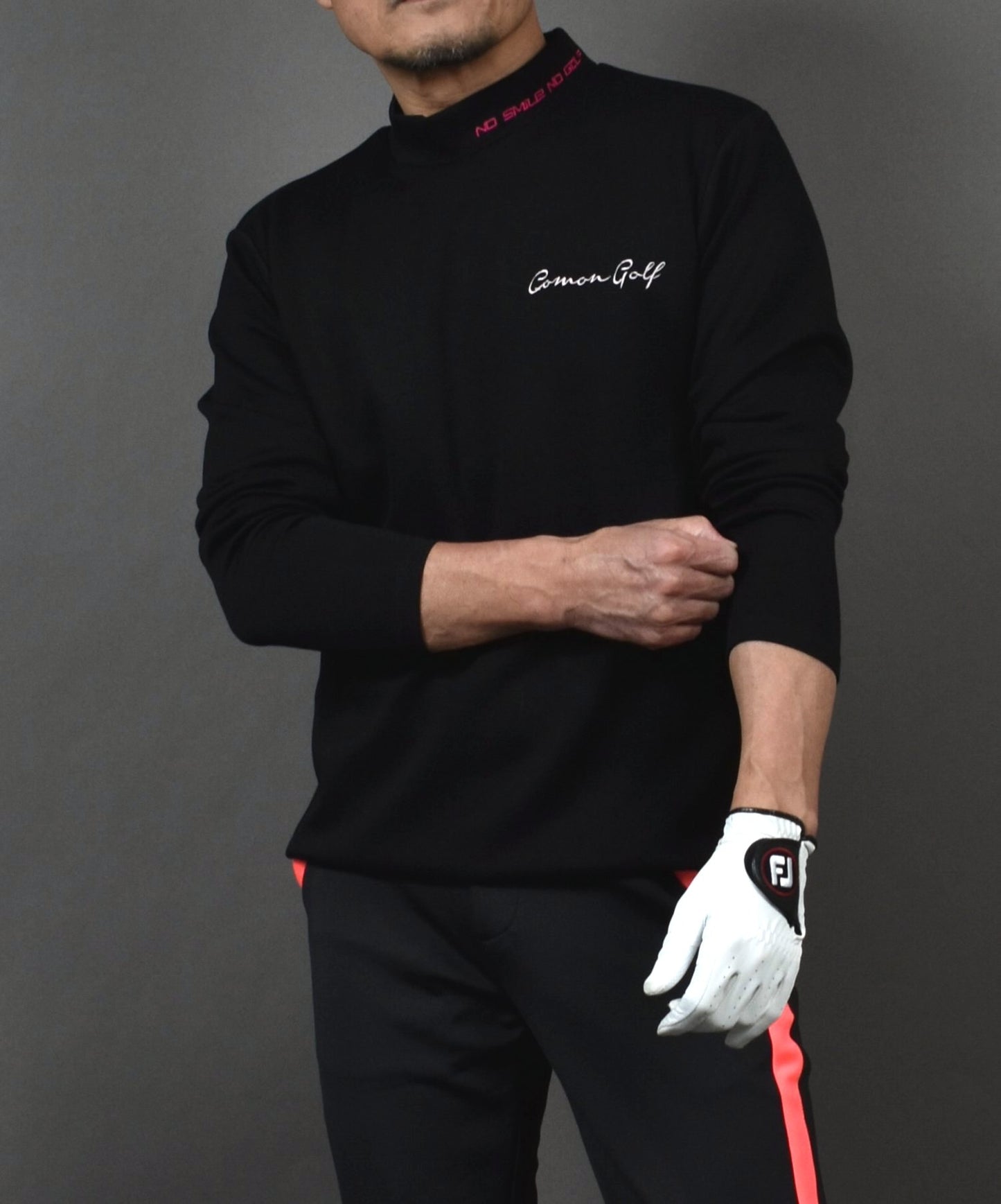 やわらかポンチ素材長袖モックネックゴルフシャツ(CG-ST4011)