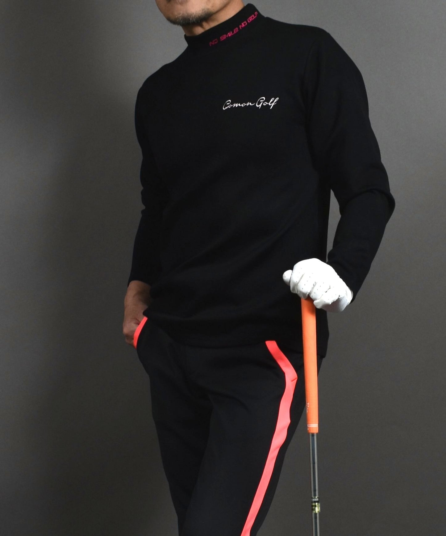 やわらかポンチ素材長袖モックネックゴルフシャツ(CG-ST4011)