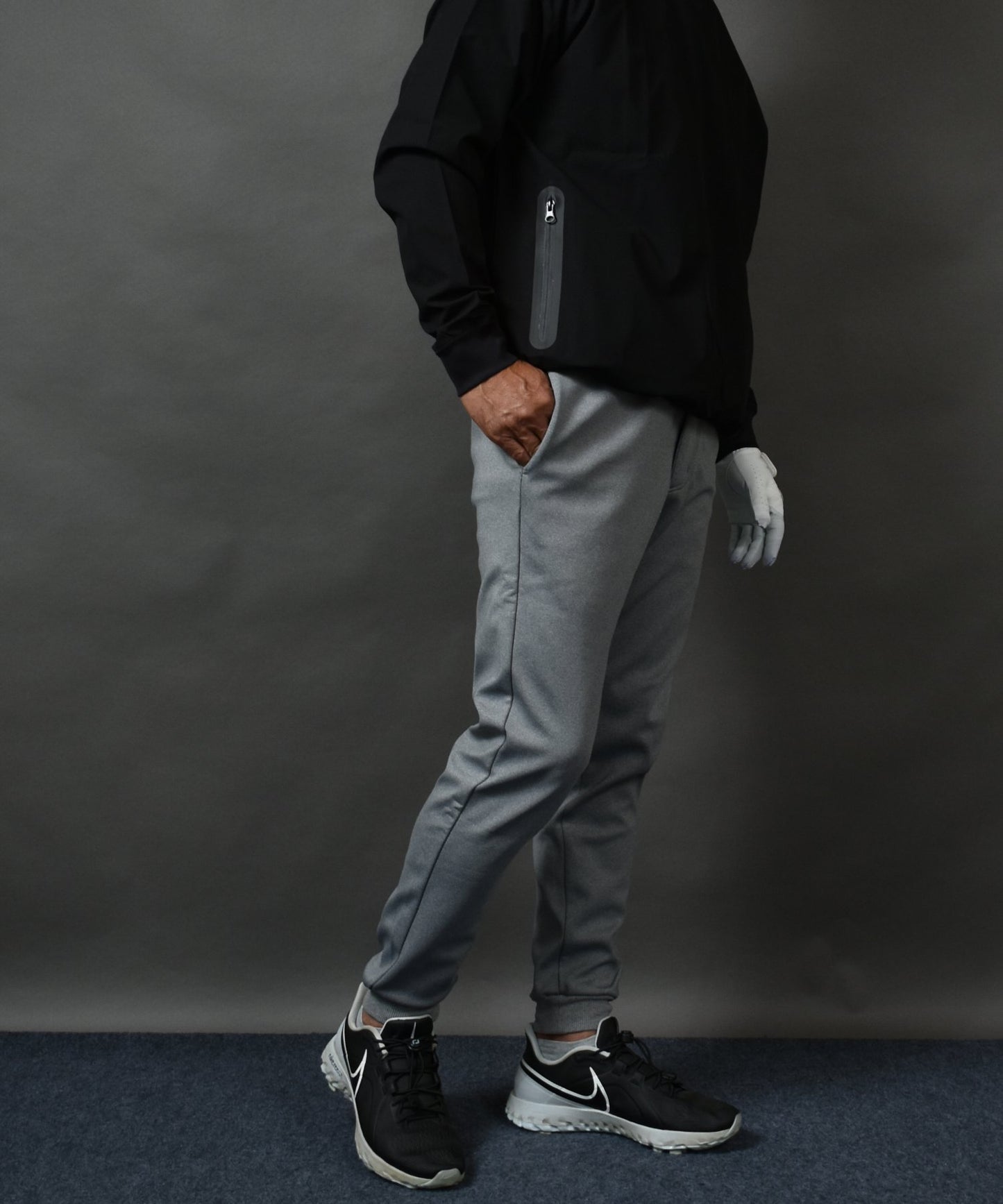 暖かくてノンストレス 裏起毛フリース ボンディング ジョガータイプゴルフパンツ(CG-22020)