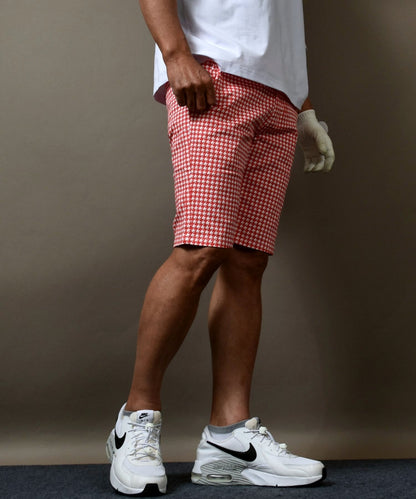 千鳥格子ストレッチゴルフショートパンツ(CG-S53782)