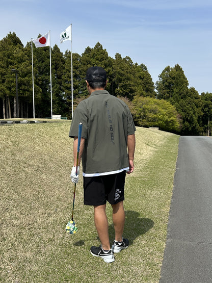 ビッグシルエット半袖ハーフZIPシャツ&ショートパンツゴルフセットアップ(CG-SET402C)