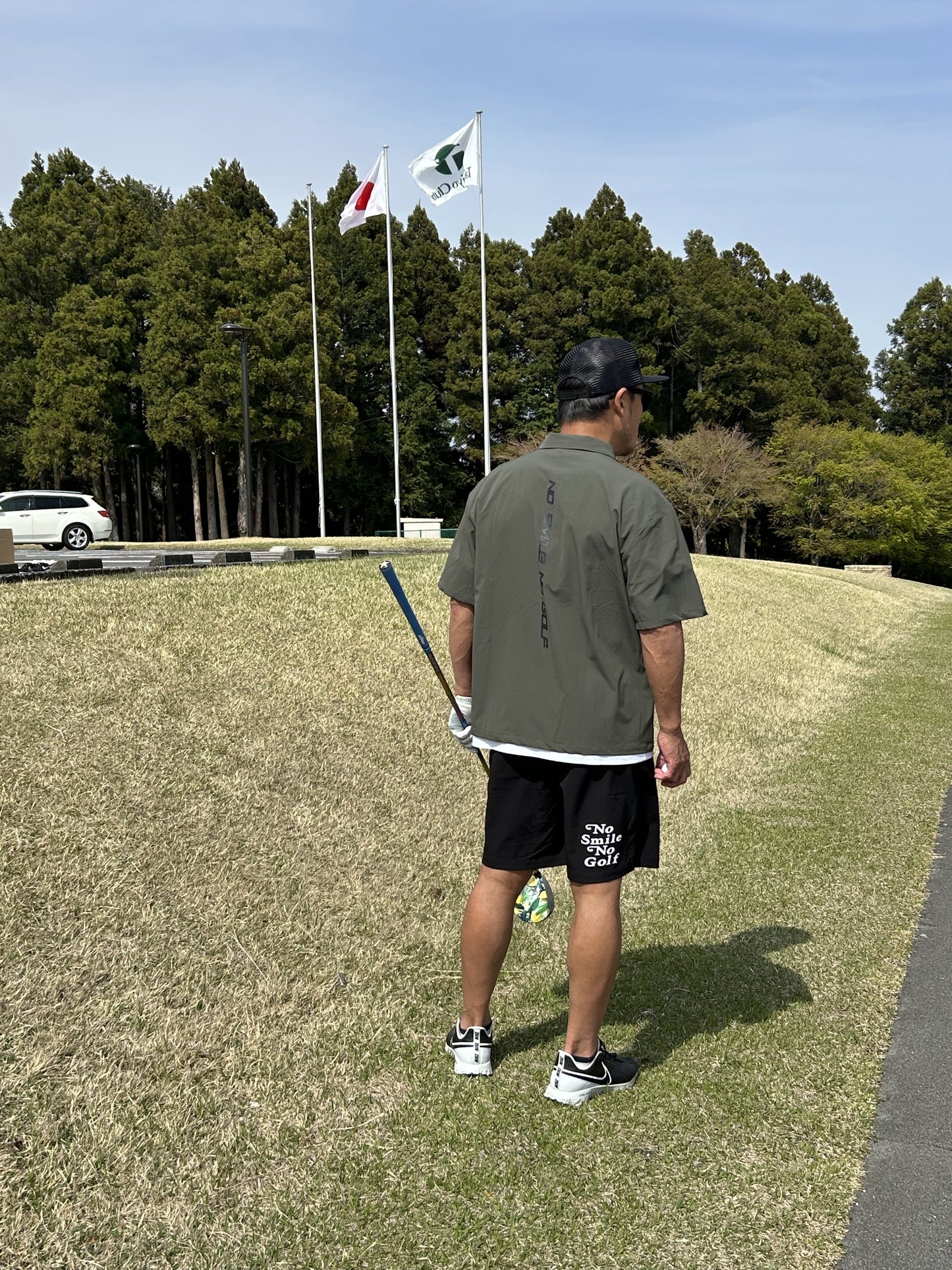 ビッグシルエット半袖ハーフZIPシャツ&ショートパンツゴルフセットアップ(CG-SET402C)