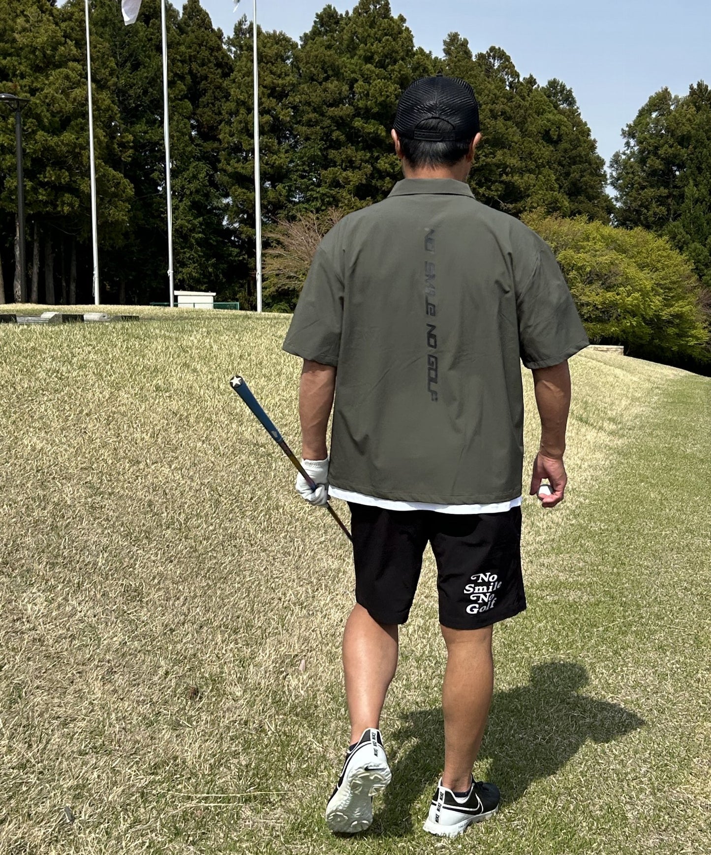 ビッグシルエット半袖ハーフZIPシャツ&ショートパンツゴルフセットアップ(CG-SET402C)