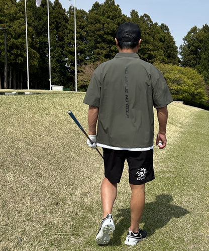 ビッグシルエット半袖ハーフZIPシャツ&ショートパンツゴルフセットアップ(CG-SET402C)