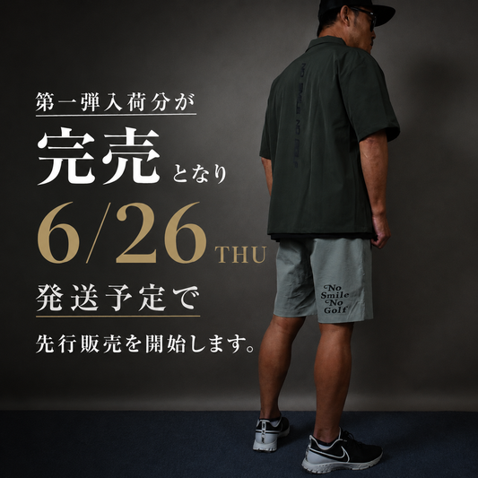先行予約販売！発送は6/26頃　ビッグシルエット半袖ハーフZIPシャツ&ショートパンツゴルフセットアップ(CG-SET402D)