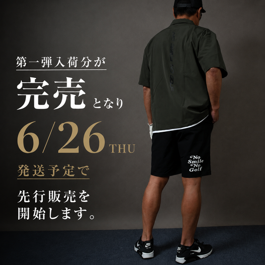 先行予約販売！発送は6/26頃　ビッグシルエット半袖ハーフZIPシャツ&ショートパンツゴルフセットアップ(CG-SET402C)