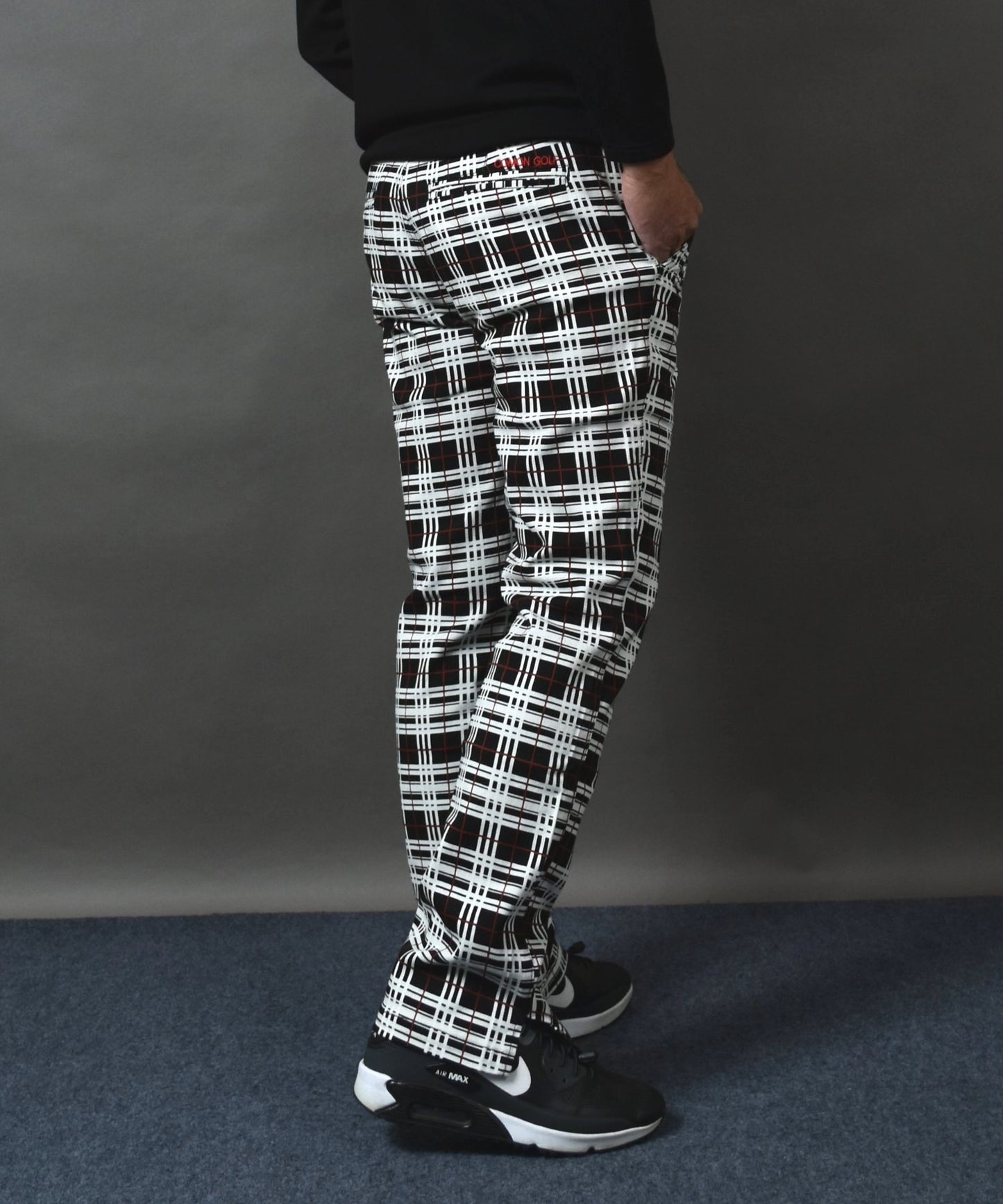 丈夫なカツラギストレッチ素材 美脚総柄ゴルフパンツ(CG-NF1702)