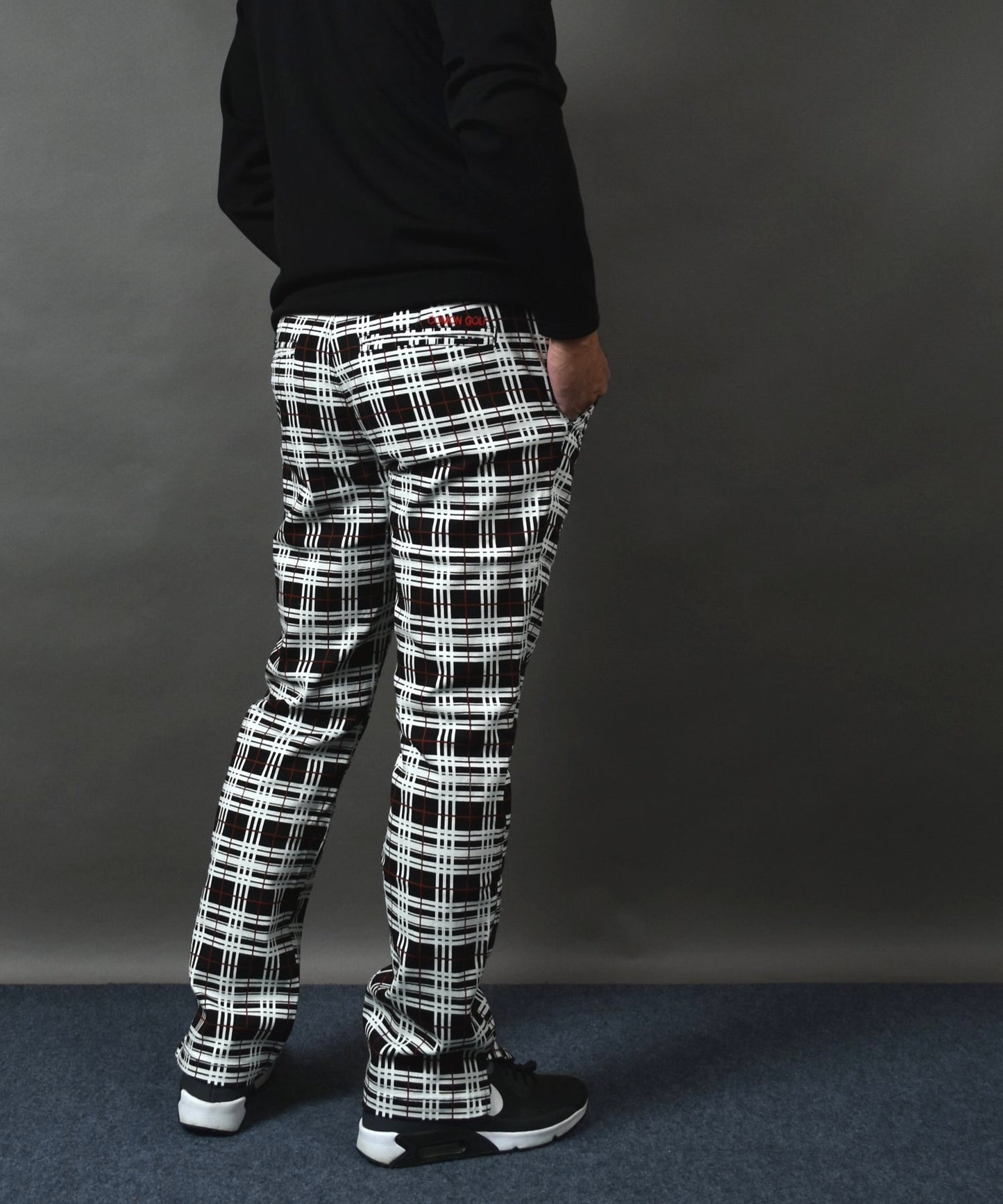 丈夫なカツラギストレッチ素材 美脚総柄ゴルフパンツ(CG-NF1702)