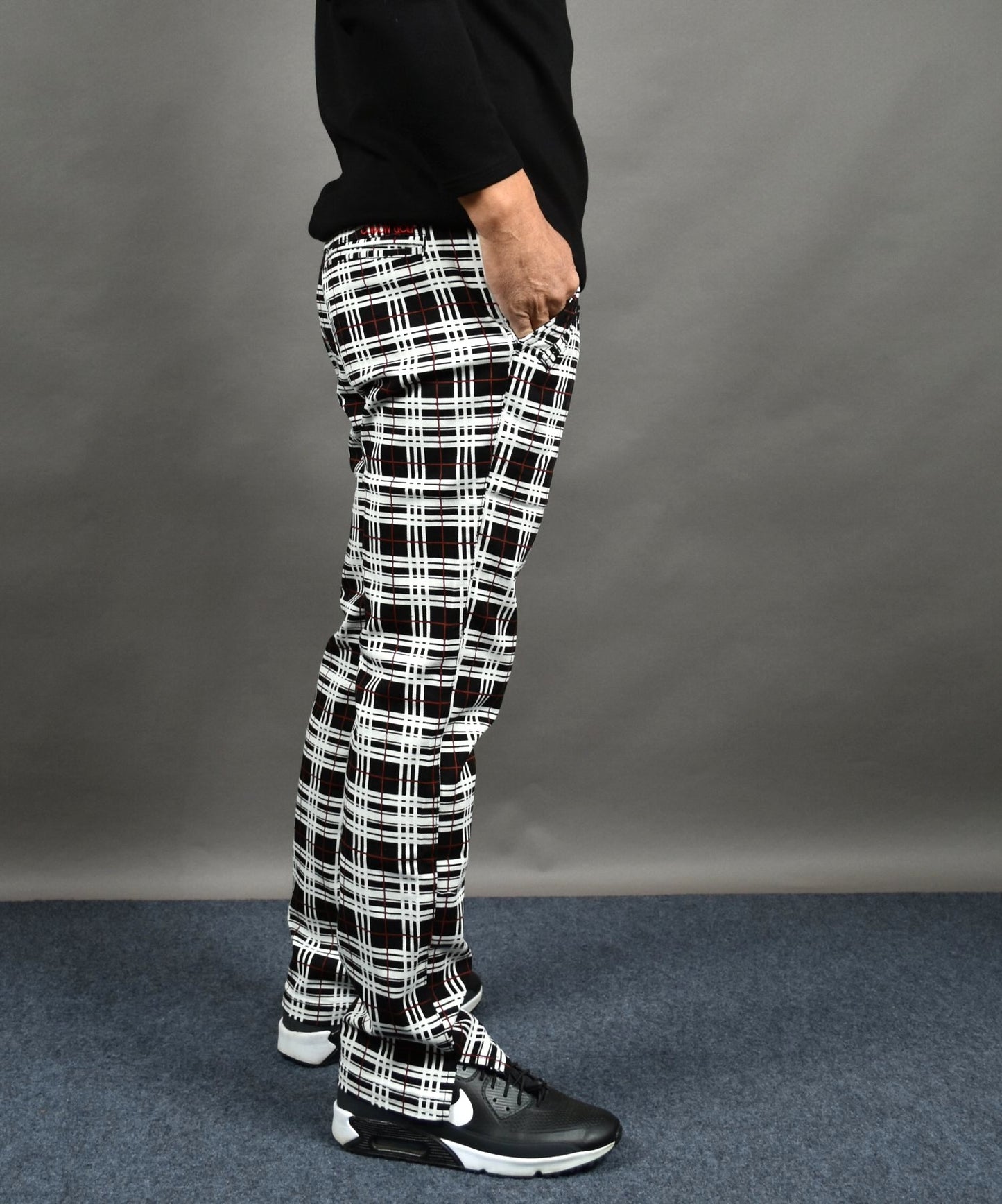 丈夫なカツラギストレッチ素材 美脚総柄ゴルフパンツ(CG-NF1702)