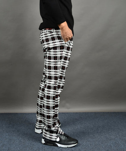 丈夫なカツラギストレッチ素材 美脚総柄ゴルフパンツ(CG-NF1702)