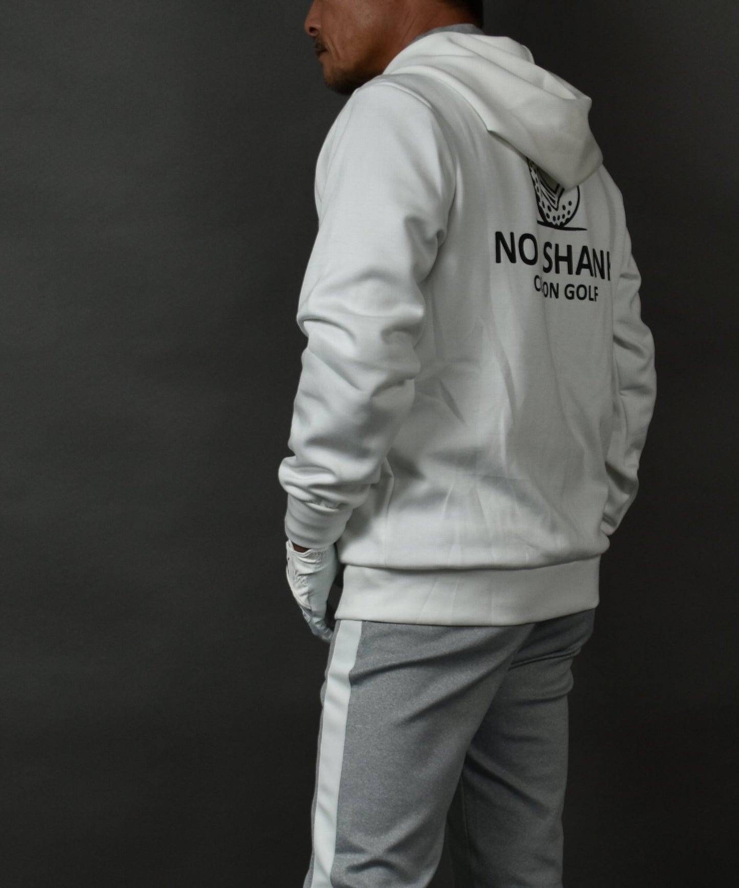 プリント入り ポンチスウェット素材 フーディーゴルフジャケット(CG-JK5012)