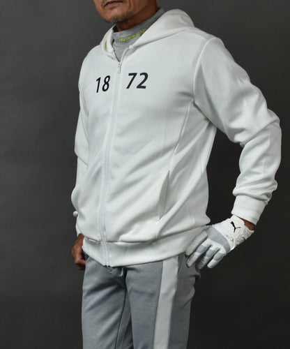 プリント入り ポンチスウェット素材 フーディーゴルフジャケット(CG-JK5012)