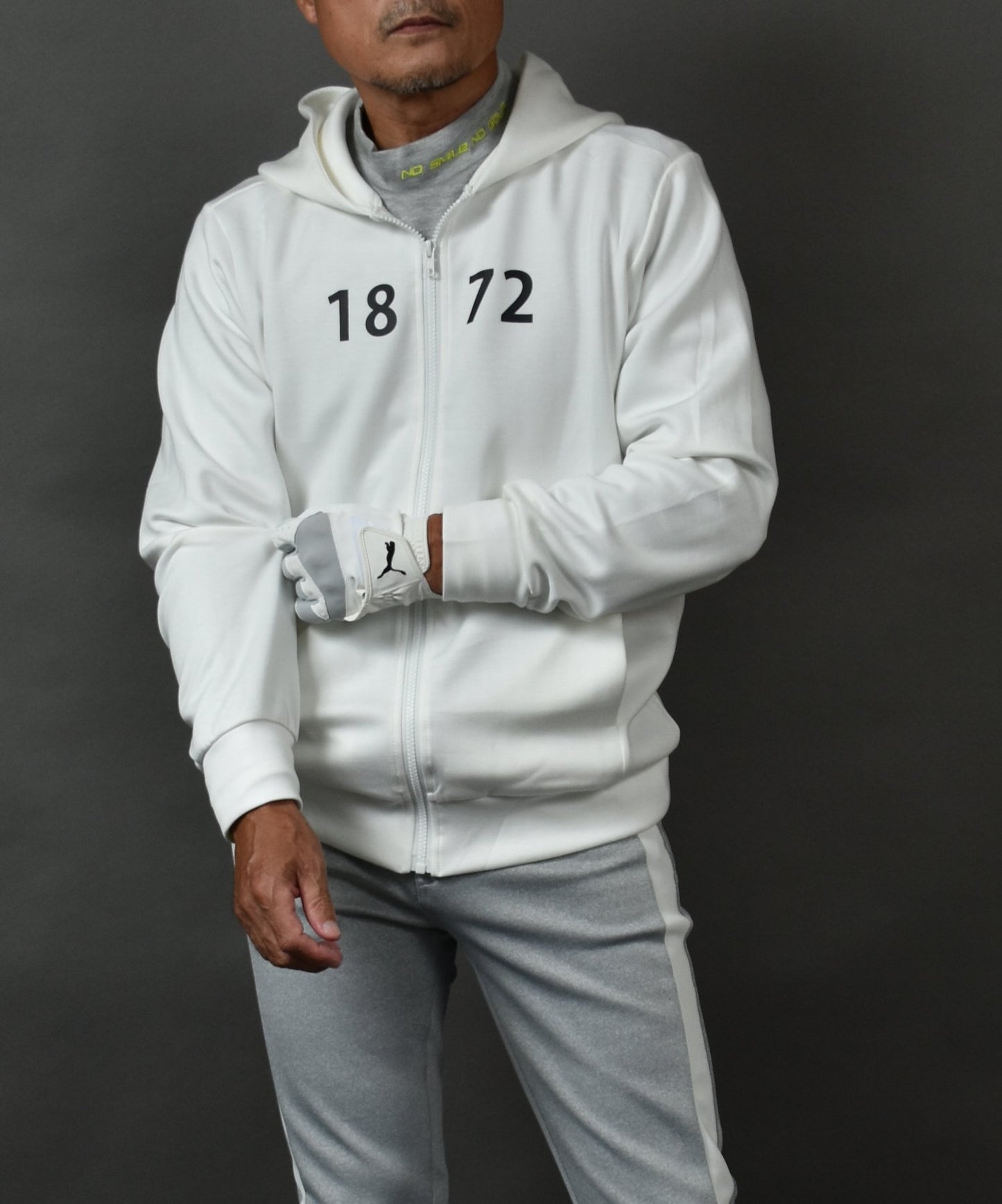 プリント入り ポンチスウェット素材 フーディーゴルフジャケット(CG-JK5012)