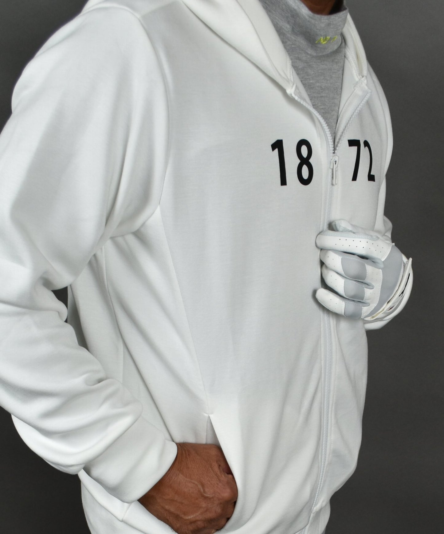 プリント入り ポンチスウェット素材 フーディーゴルフジャケット(CG-JK5012)