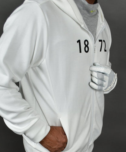 プリント入り ポンチスウェット素材 フーディーゴルフジャケット(CG-JK5012)