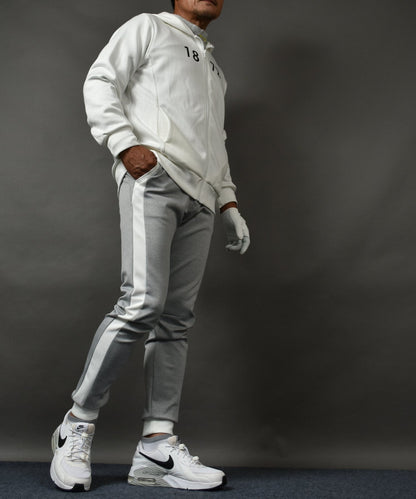 プリント入り ポンチスウェット素材 フーディーゴルフジャケット(CG-JK5012)