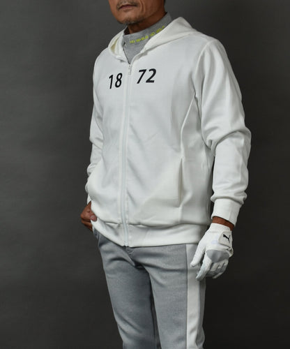 プリント入り ポンチスウェット素材 フーディーゴルフジャケット(CG-JK5012)