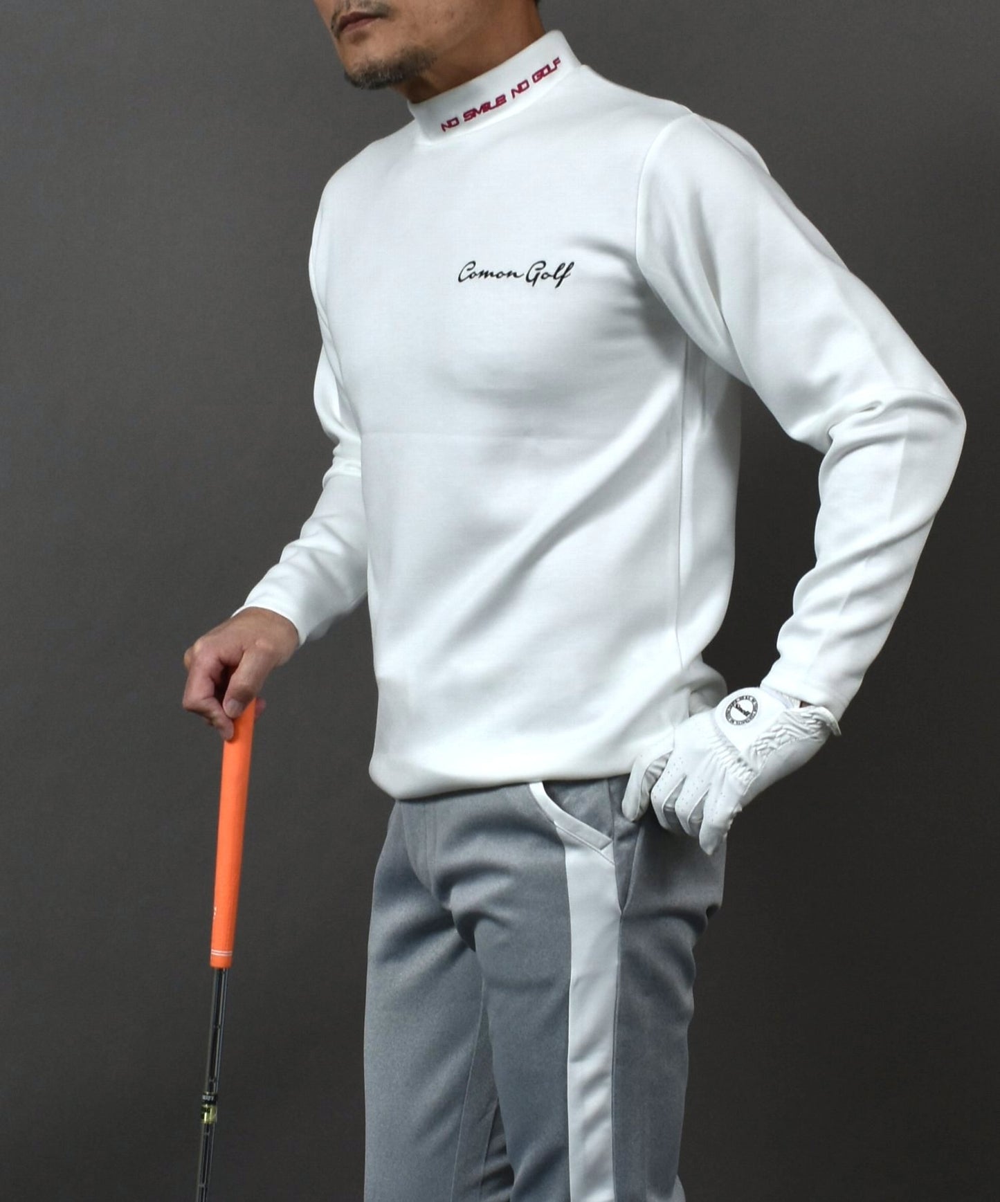 やわらかポンチ素材長袖モックネックゴルフシャツ(CG-ST4011)