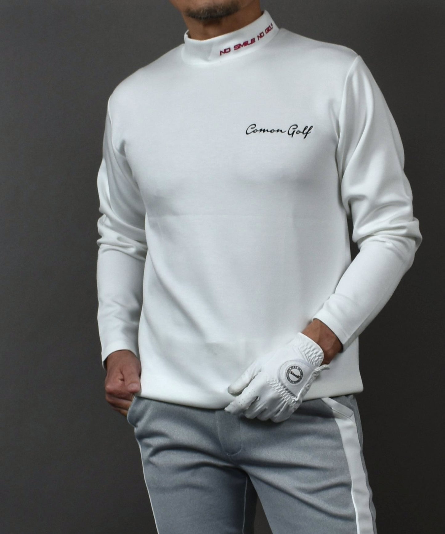 やわらかポンチ素材長袖モックネックゴルフシャツ(CG-ST4011)