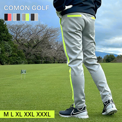 ポンチ素材ライン入りテーパードゴルフパンツ(CG-21013ST)