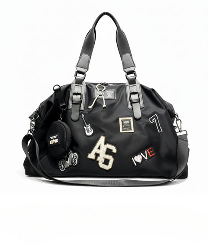 スーツケースに掛けられるワッペンデザインキャリーオン2WAYボストンバッグ(CG-AB51102)