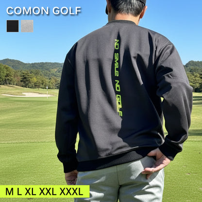 年末年始も発送！バックロゴ入りポンチ素材長袖モックネックゴルフプルオーバー(CG-LT4019)