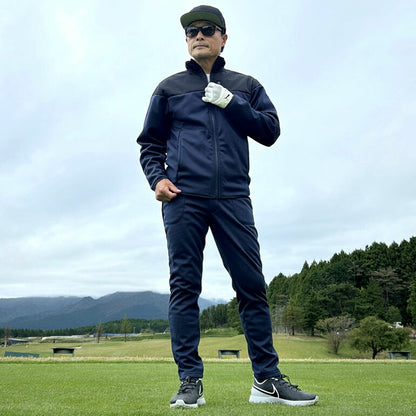 3層構造で寒風をシャットアウト裏フリース防風ゴルフセットアップ(CG-SET024)