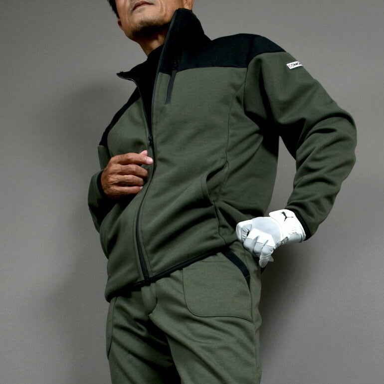 3層構造で寒風をシャットアウト裏フリース防風ゴルフセットアップ(CG-SET024)