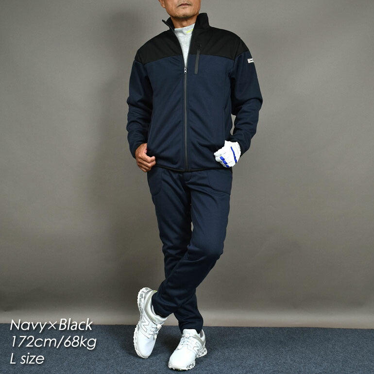 3層構造で寒風をシャットアウト裏フリース防風ゴルフセットアップ(CG-SET024)