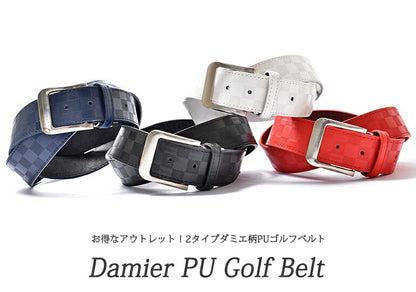お得なアウトレット！ 合成皮革 PUレザー  シャドウチェックサイズ調整可能 ゴルフベルト(if-bt1723h)