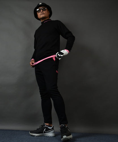 ポンチ素材 長袖モックネック&テーパードゴルフパンツ セットアップ(CG-SET4013E)