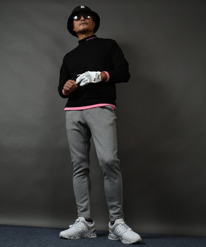 ポンチ素材 長袖モックネック&テーパードゴルフパンツ セットアップ(CG-SET4013F)